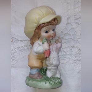 Homco? Boy figurine with bunny